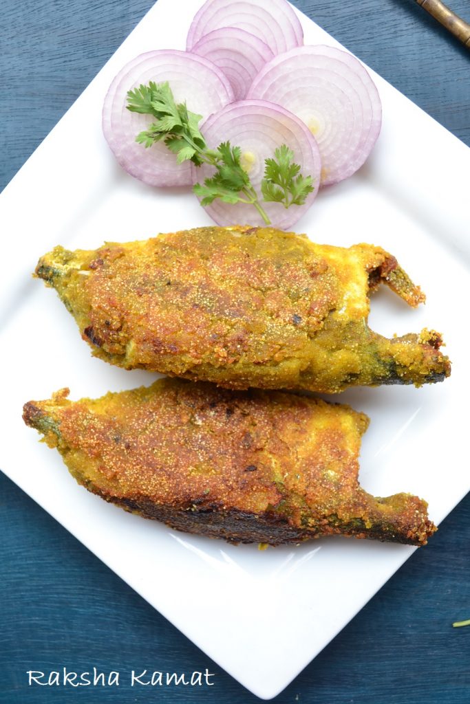 Stuffed mackerel with green masala