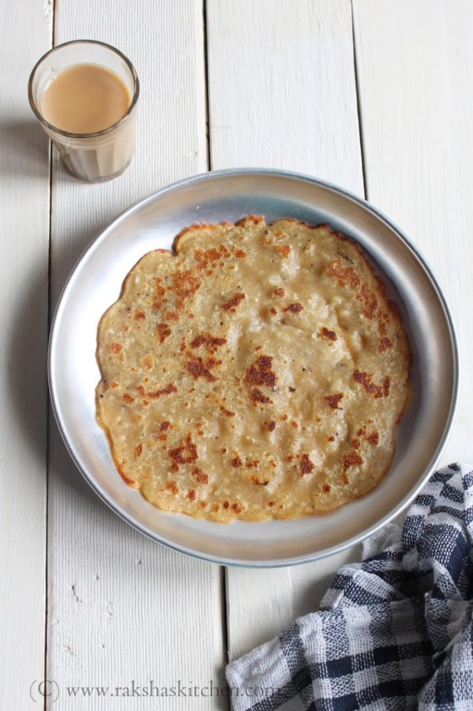 whole wheat pancake with jaggery Goan style