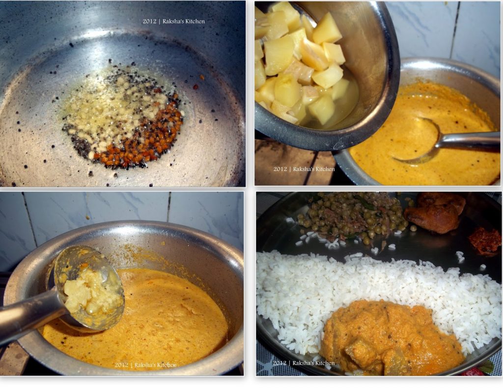 Goan raw mango curry step by step with images