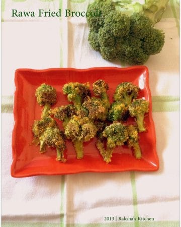 Rawa fried broccoli recipe, crispy semolina coated broccoli florets