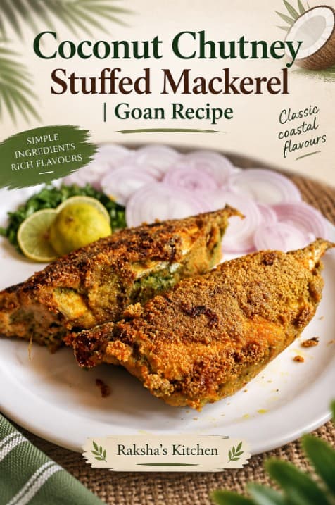Coconut chutney stuffed mackerel, Goan bangda recipe fried crispy