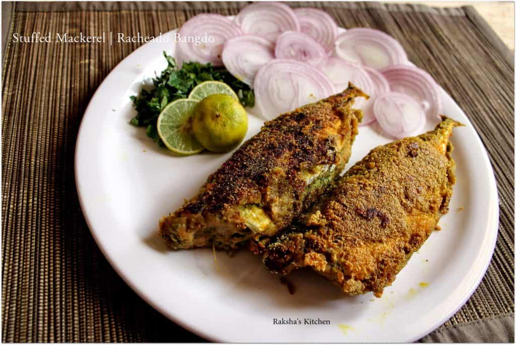Stuffed mackerel bharillo bangdo, coconut chutney stuffed fish recipe