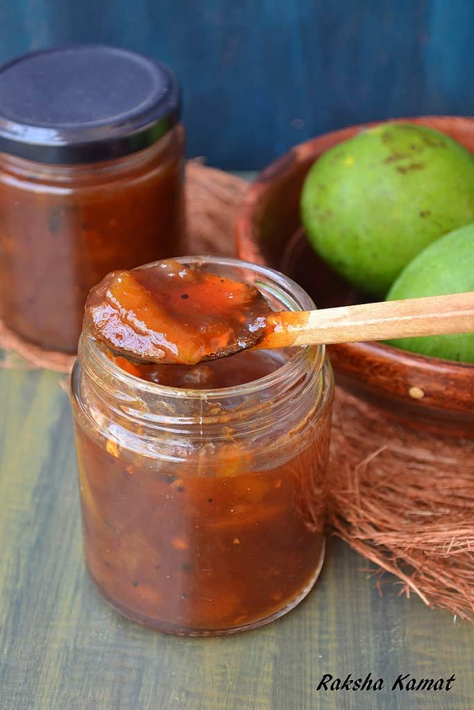 Goan sweet sour and spicy raw mango pickle