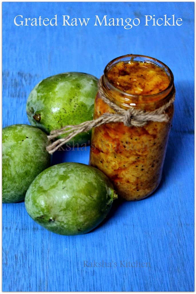 Grated raw mango pickle