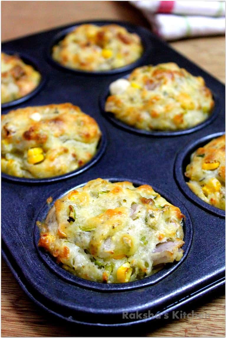 Savory Veggie Corn Cheese Muffins