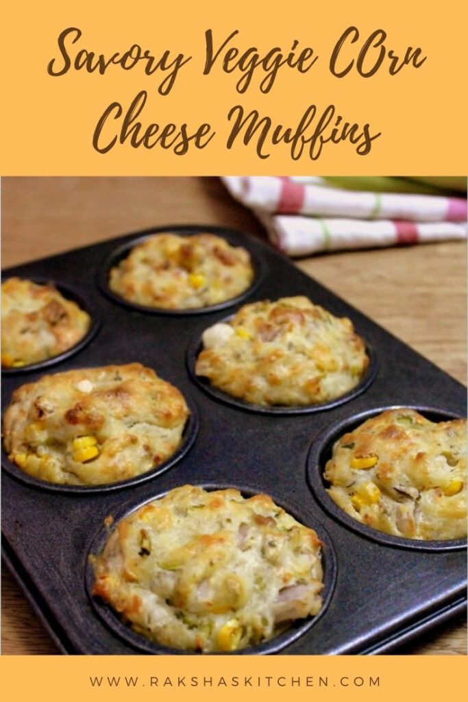 Savory veggie corn cheese muffin recipe