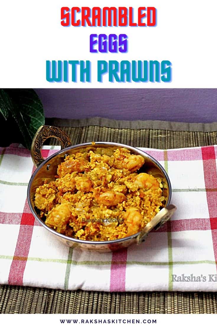 Egg Prawns Bhurji Scrambled Eggs With Prawns Raksha's Kitchen