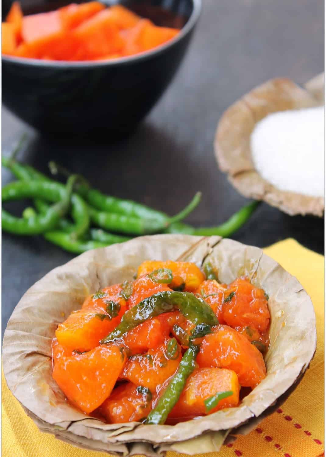 Papite Ki Chutney Papaya Chutney Raksha's Kitchen