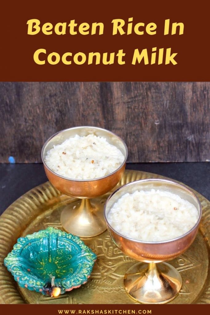 Beaten rice in coconut milk