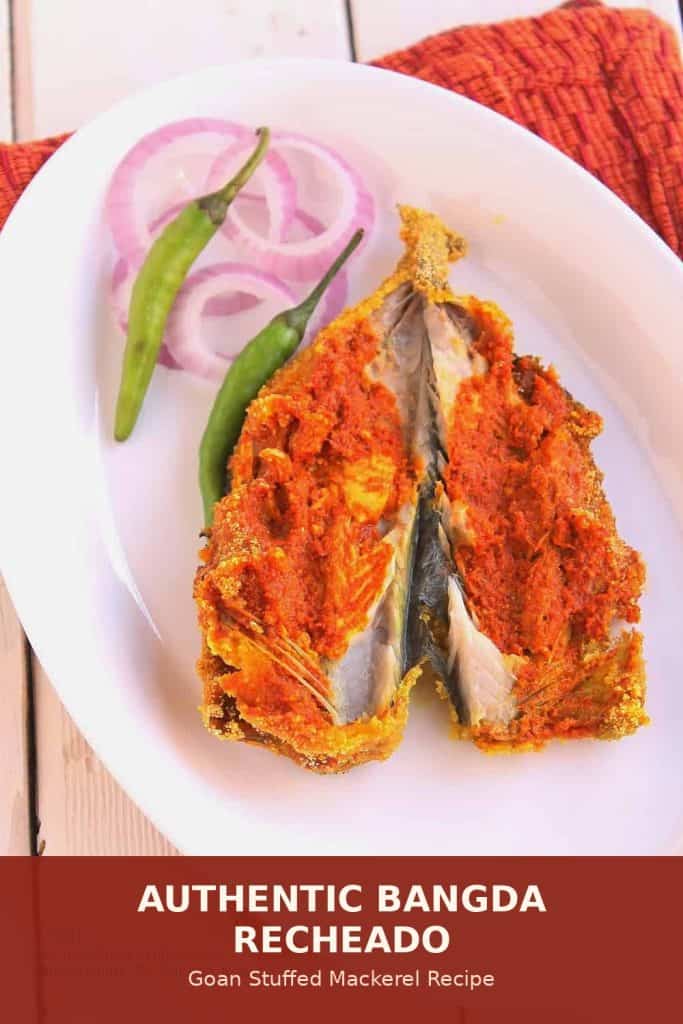 Authentic bangda recheado, Goan stuffed mackerel with red masala