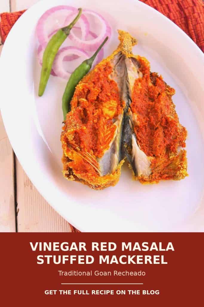 Vinegar red masala stuffed mackerel, traditional Goan recheado recipe