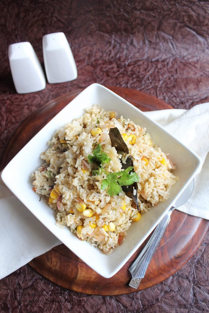 sweet corn and peas pulao