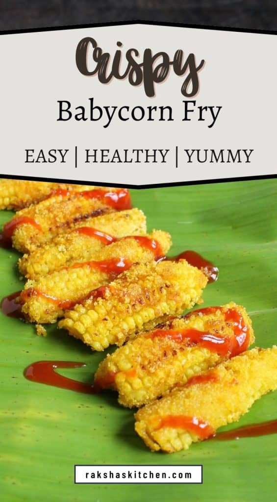 Baby corn fry coated in sooji and spices on tawa