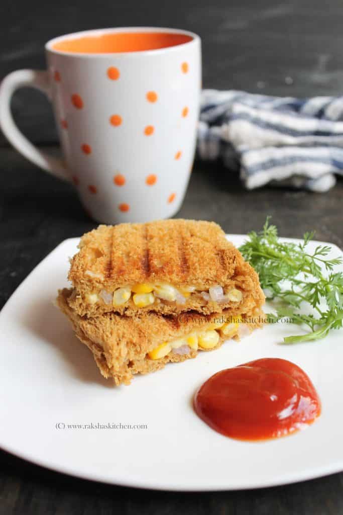 Grilled corn cheese sandwich recipe