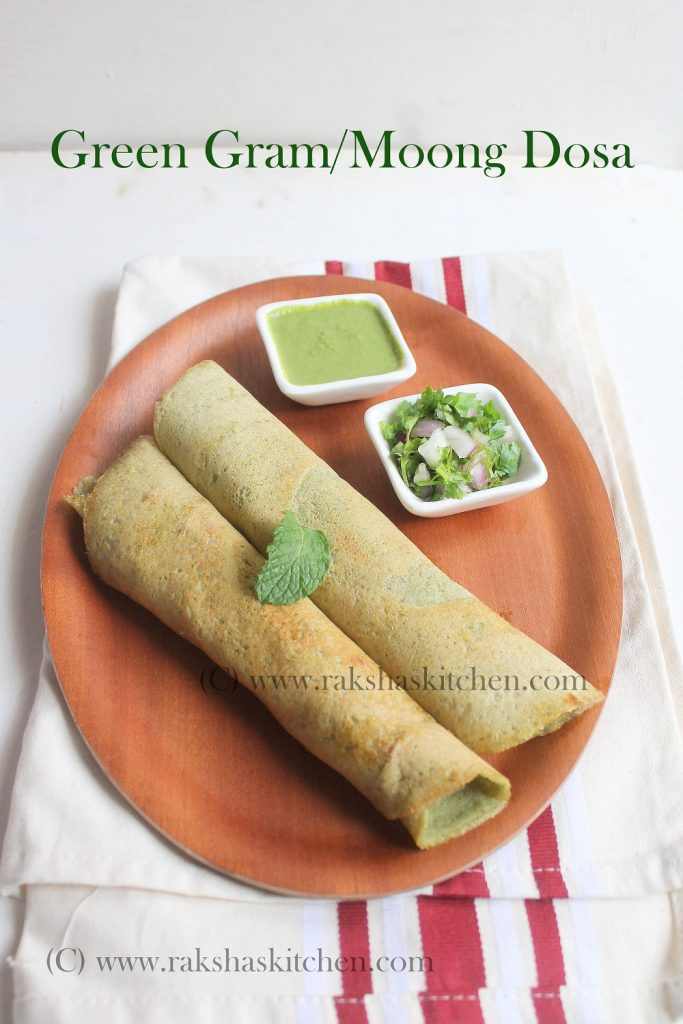 Green moong dosa