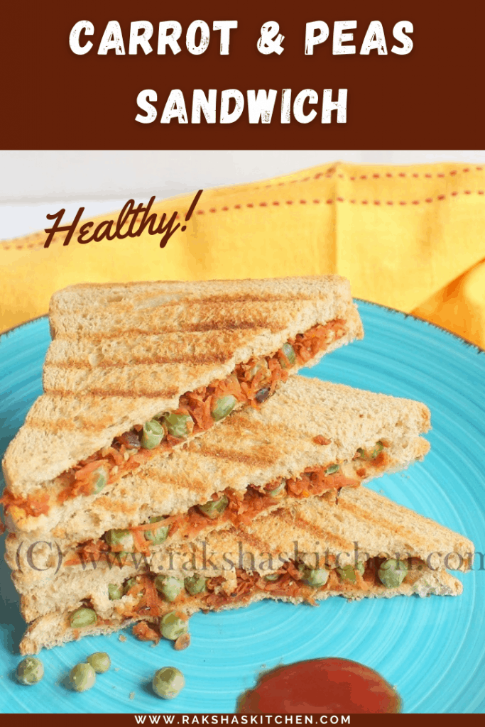 Healthy carrot peas sandwich