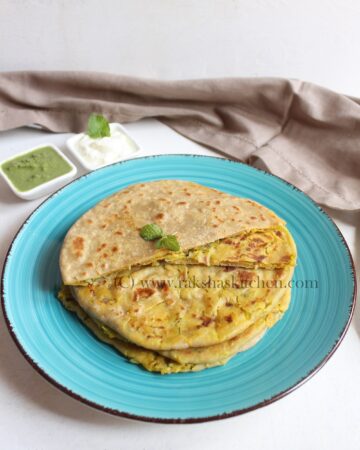 cabbage and dal stuffed paratha