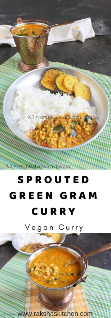 Mooga Gathi, muga gathi, sprouted green gram curry