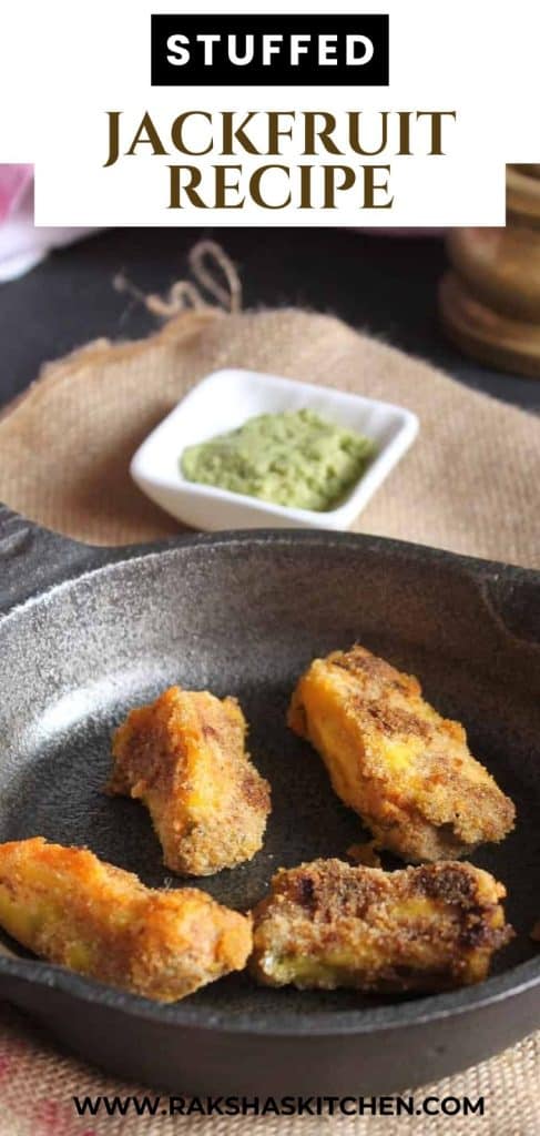 jackfruit pieces stuffed with coconut and spice paste