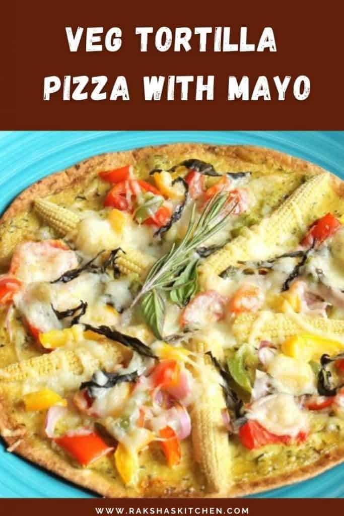 Veg tortilla pizza with mayo