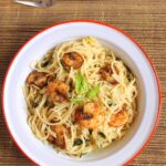 Lemon Pasta With Roasted Shrimps, lemon pasta, lemony pasta, shrimp pasta