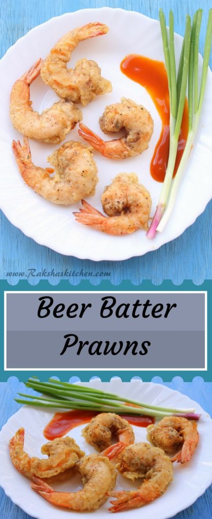 Beer batter prawns