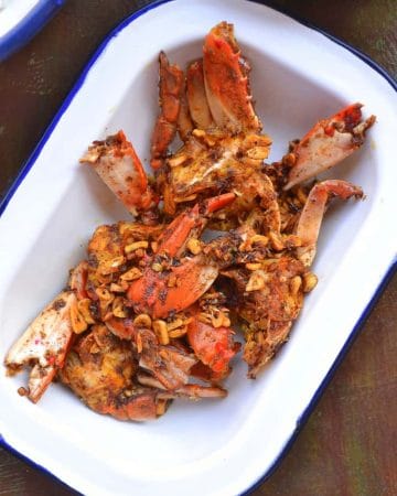 Easy butter garlic crab served hot, Goan style seafood recipe