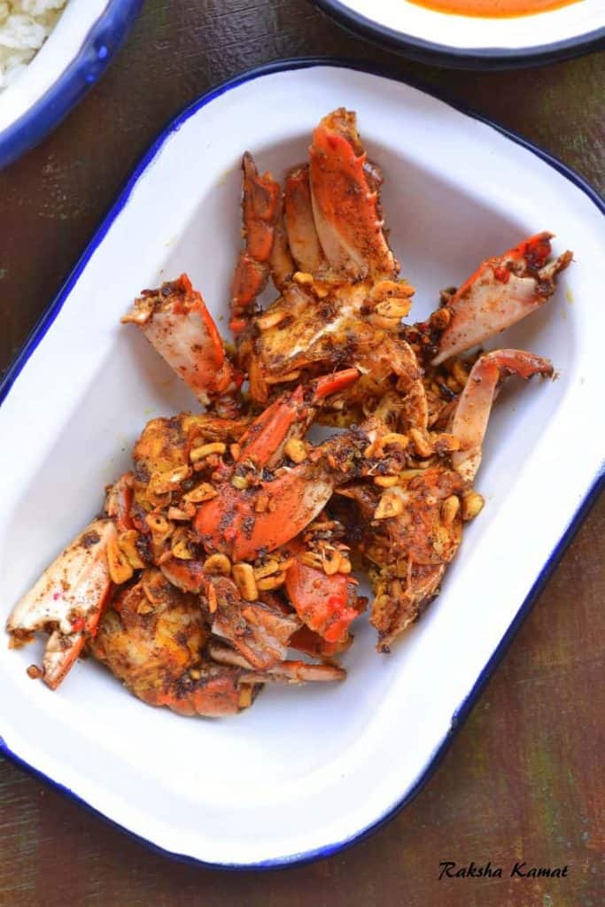 Easy butter garlic crab served hot, Goan style seafood recipe