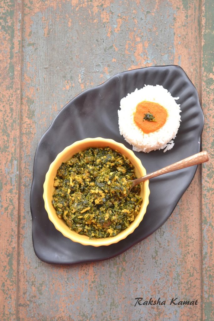Methi sabzi served with chapati