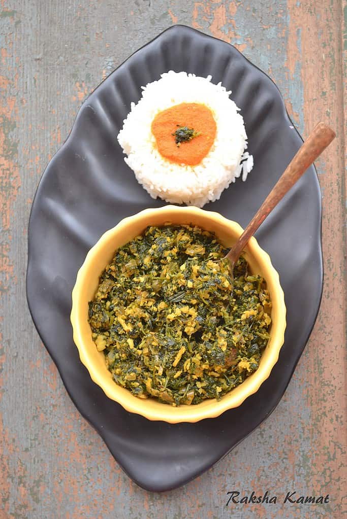 Methi Bhaji , Methi subzi, fenugreek leaves stir fry