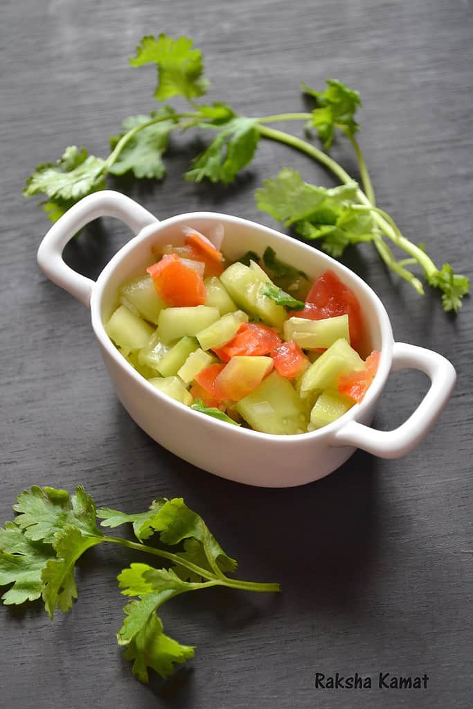 Cucumber salad, healthy salad made with cucumber
