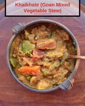 Khatkhate recipe, Goan mixed vegetable stew served in a bowl