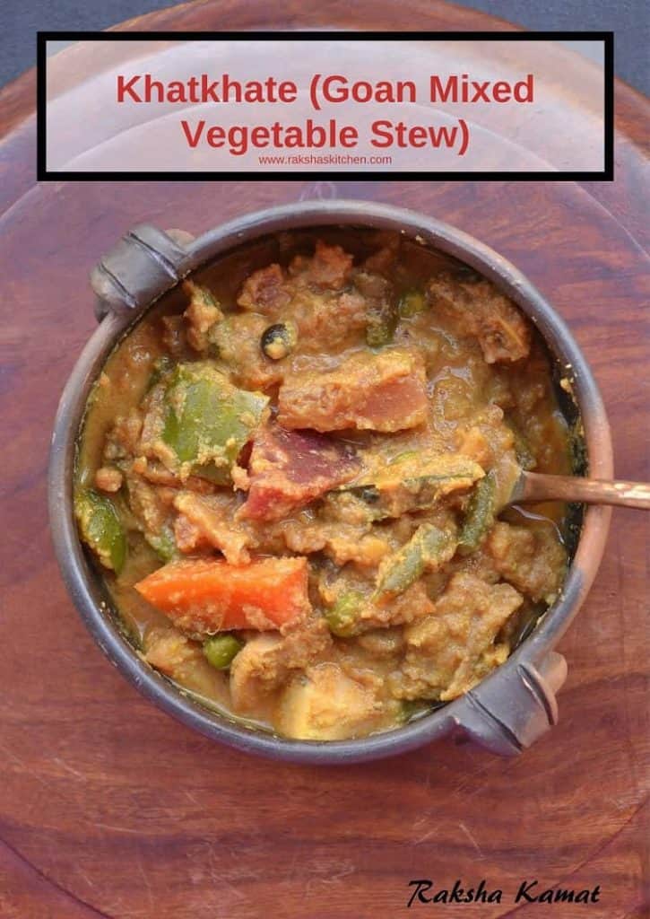 Khatkhate recipe, Goan mixed vegetable stew served in a bowl