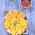 Shallow Fried Semolina Coated Potato , Rava Fried Potato, fried potato, shallow fried potato, rava fried recipe, vegan potato recipe, easy potato recipe, crispy fried potato,