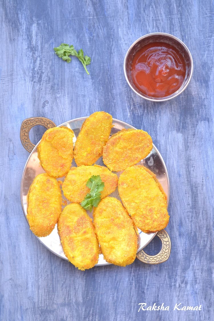 Shallow Fried Semolina Coated Potato , Rava Fried Potato, fried potato, shallow fried potato, rava fried recipe, vegan potato recipe, easy potato recipe, crispy fried potato, 