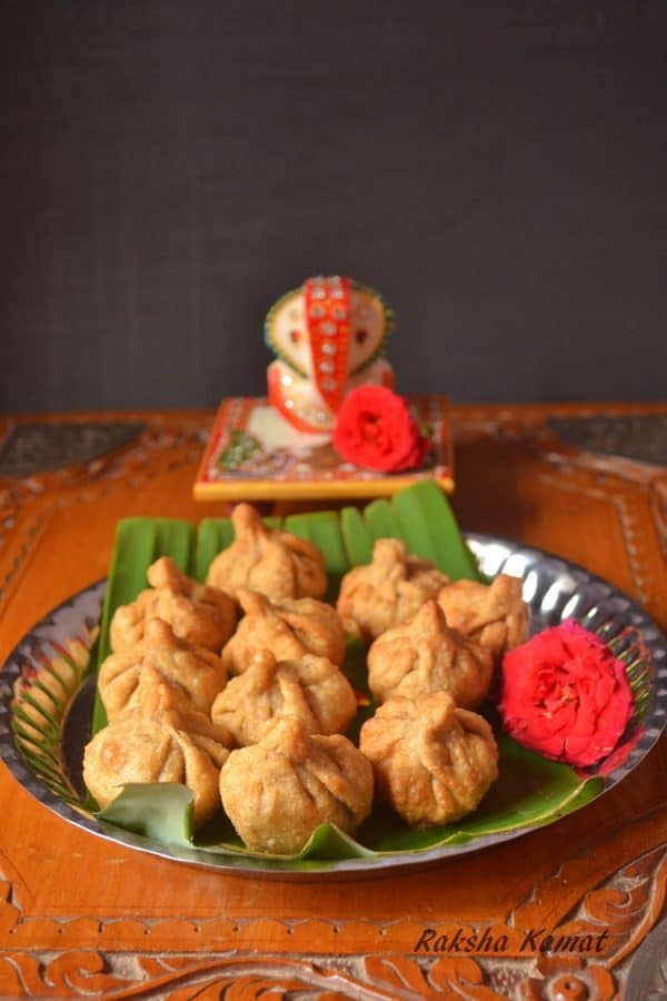 Modak_0065 modak, Deep fried modak, Indian dumpling with grated coconut and jaggery