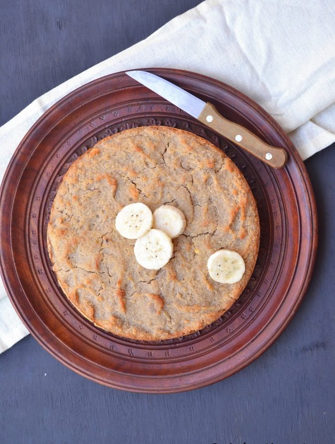 Vegan Banana Semolina Cake, Vegan semolina banana cake, banana cake vegan, semolina cake, sooji cake with banana, vegan cake