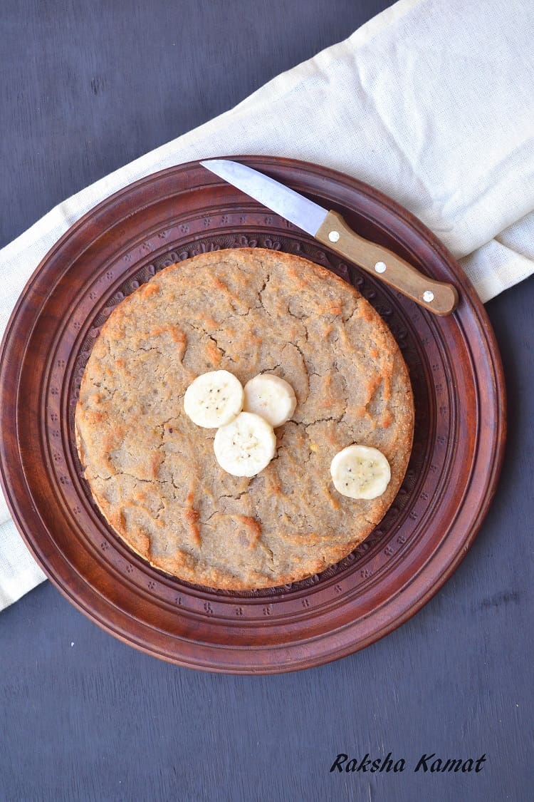 Vegan Banana Semolina Cake, Vegan semolina banana cake, banana cake vegan, semolina cake, sooji cake with banana, vegan cake