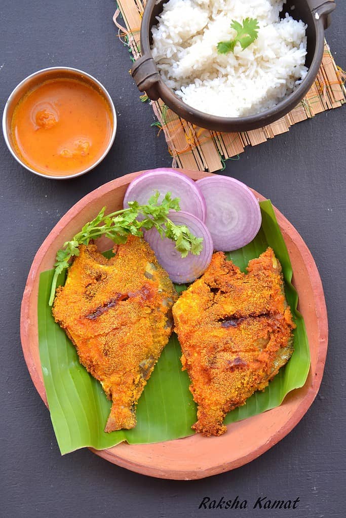 white pomfret fry, pomfret fried