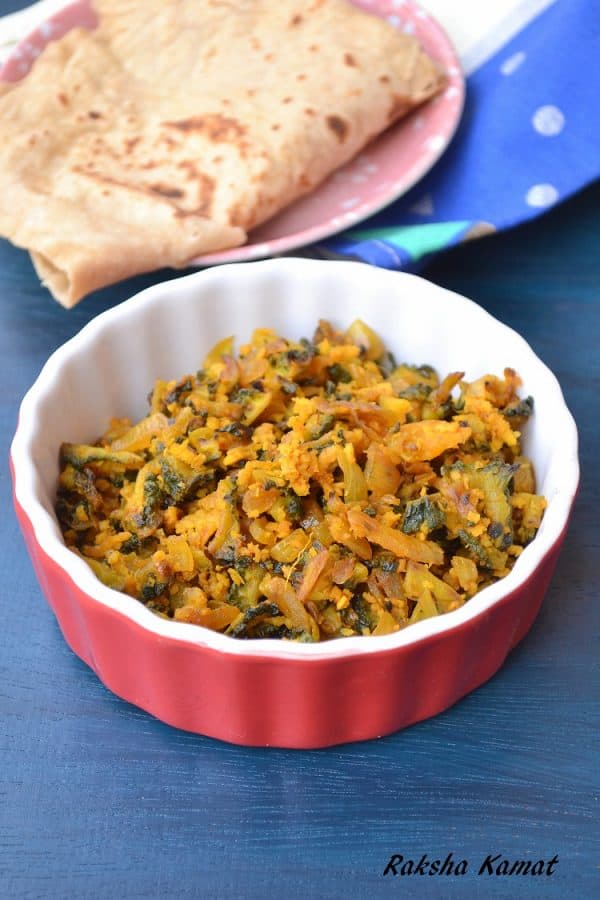 KaratyaBhaji_3319 Bitter gourd subzi, dry karela subzi, bitter gourd recipe, cooking bitter gourd, karela recipe