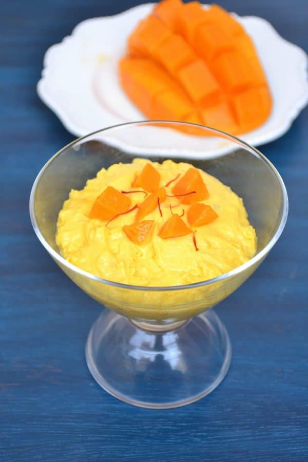 SpoiltMilkRecipe_mangoShrikhand_3427 Spoilt milk recipe, mango shrikhand from spoilt milk, amrakhand from spoilt milk, amrakhand, spoilt milk dishes, what to do with spoilt milk?