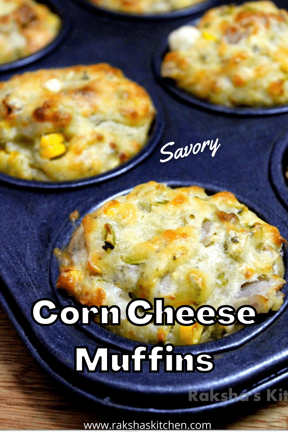 Savory Veggie Corn Cheese Muffins Raksha's Kitchen