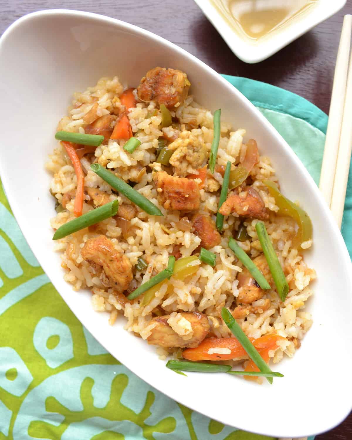 Chicken Fried Rice - Restaurant Style - Raksha's Kitchen