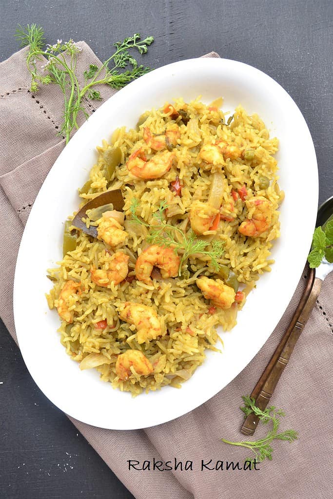 Goan prawn pulao with coconut milk