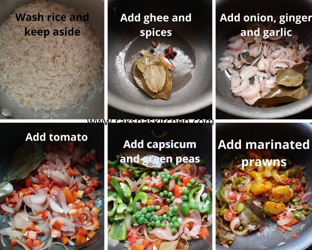 Steps to make prawn pulao Goan style