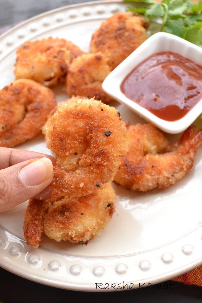 crispy coconut fried shrimps