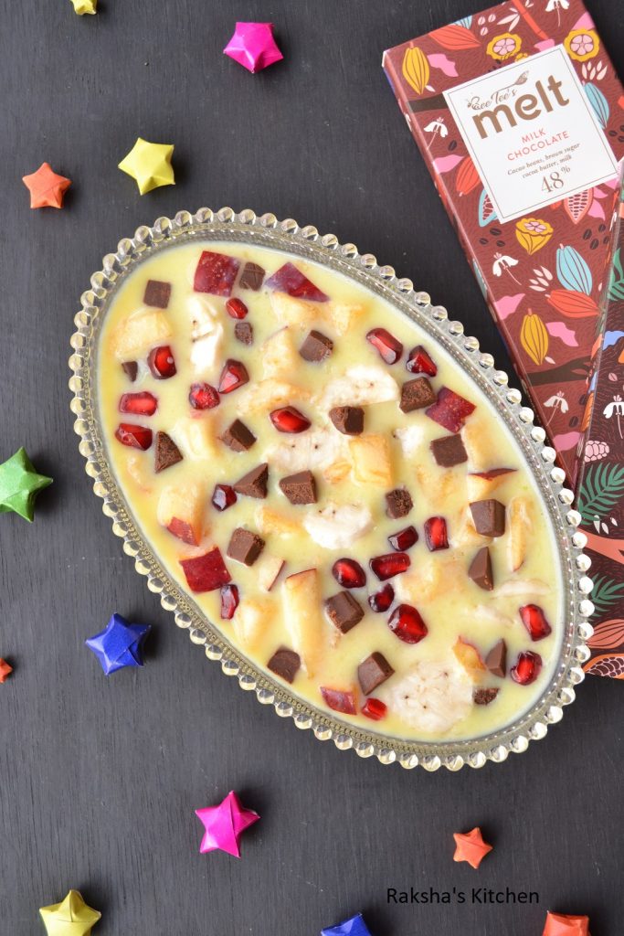 Fruit Custard With chocolate