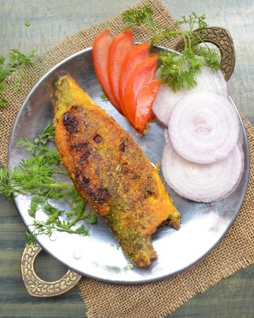 Tangy spicy stuffed mackerel