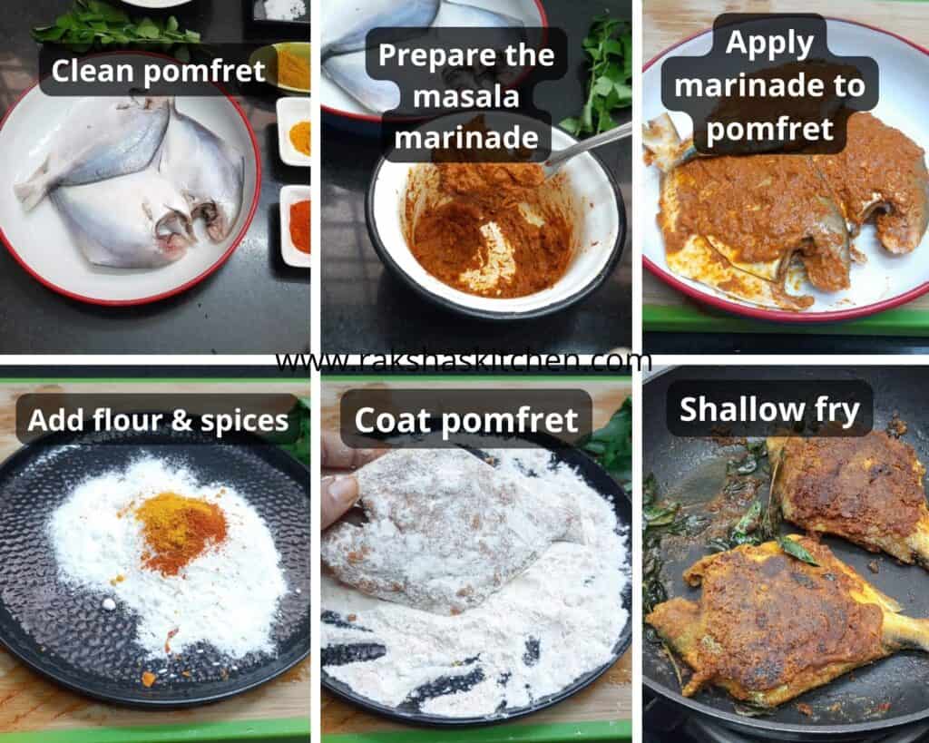 steps to make pomfret masala fry
