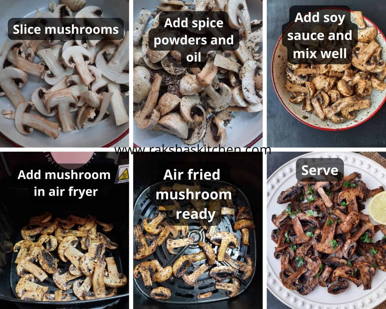 Air Fryer Mushrooms + Video Raksha's Kitchen